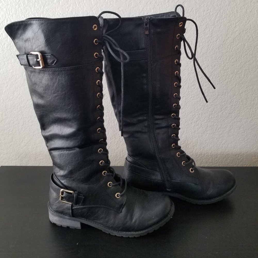 Women's Strappy Lace-Up Knee High Boots